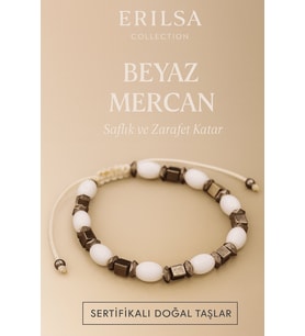 Sertifikalı Beyaz Mercan Doğal Taş Bileklik – Saflık ve Zarafet Katar (Çok Renkli)