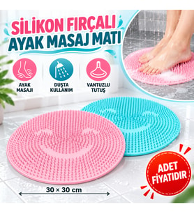 Silikon Fırçalı Banyo Masaj Matı ve Ayaklar için Topuk Masaj Paspası
