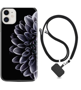 Apple iPhone 11 12 13 Mini Kılıf Boyun Askılı Silikon Çiçekler 1639