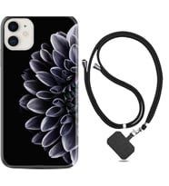 Apple iPhone 11 12 13 Mini Kılıf Boyun Askılı Silikon Çiçekler 1639