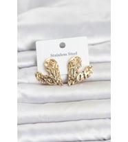 316L Çelik Gold Renk Kalp Model Kadın Küpe TJ-BKP11809