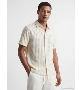 LCW Vision Ekru Regular Fit Çizgili Erkek Gömlek