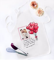 BK Gift Kişiye Özel Kendi El Yazın Mesajlı Fotoğraflı Hediye Beyaz Mutfak Önlüğü-3