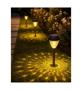 Güneş Enerjili Bahçe Lambası 6’lı Set Dekoratif Desenli LED Çim Aydınlatma