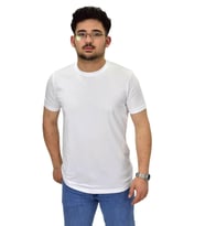 Erkek Büyük Beden Sıfıryaka Düz Likra Süprem Tişört 4385 BGL-ST04529 (Beyaz)