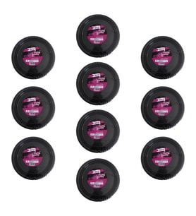 Roll-Up Kullan At Renkli Siyah Parti Davet Plastik Tabak - 22 Cm. - 25 Adetlik 10 Paket