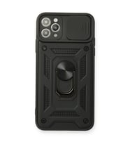 Apple İphone 11 Pro Kılıf Pars Lens Yüzüklü Silikon - Siyah