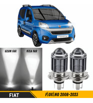 Fiat Fiorino 2008-2023 Uyumlu Mercekli Far Ampulü Led Xenon Beyaz Şimşek Etkili Led Lamba Uzun Kısa