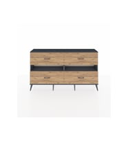 Arges Konsol 2 Raflı 4 Çekmeceli  176x30x99 Antrasit-Antrasit/Çam