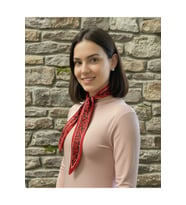 Kırmızı Leopar Şeritli Fular Bandana Estascarf 7,5x100cm