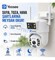 Uninet Çift Kameralı 355 Derece Döner Başlıklı Wifi Güvenlik Kamerası – Hareket Takibi, Gece Görüşü ve Uzaktan Izleme
