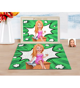 BK Gift Kişiye Özel Kadın Patron Karikatürlü 1000 Parça Profesyonel Puzzle-7