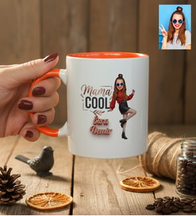 Kişiye Özel Karikatürlü Mama Cool Anneye Hediye Kupa Bardak Anneler Günü Hediyesi