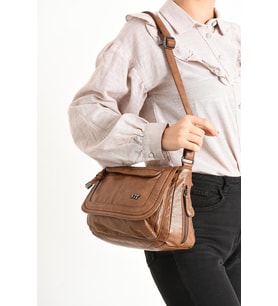 Suni Deri Omuz Çantası Taba (Model: 571-11-13E) 