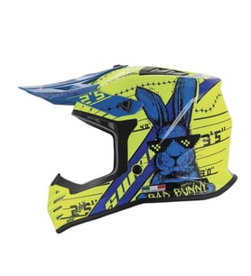 Sway Bunny Full Face Tam Korumalı Kask (51-52cm) Sarı - Mavi (Sarı-Lacivert)