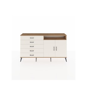Arges Konsol 2 Raflı 5 Çekmeceli 2 Kapaklı 176x30x99 Çam-Aytaşı