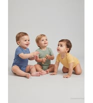 Minidamla Kısa Kol Basic 3'lü set 1-18 Ay Çıtçıtlı Badi - Mavi