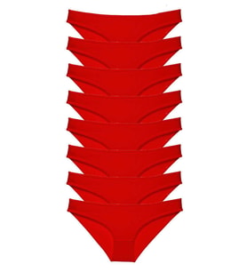 Mulvxbrf Brf02 8 Adet Süper Eko Set Likralı Kadın Slip Külot Kırmızı (Mulvix)