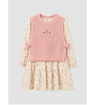 LCW Kids Pembe Nakışlı Kız Çocuk Elbise Ve Süveter