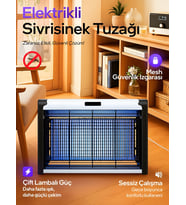 4+4W Çift UVA Ekolojik Işık Enerji Tasarruflu Sinek Tuzağı Elektrikli Sivrisinek Kovucu (Gri)