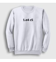 Presmono Unisex Beyaz Sicilian Opening Chess Satranç Sweatshirt 339601tt (Beyaz)