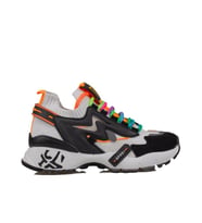 Trend Adımlar Beyaz Kadın Renkli Lastik Boğazlı Hafif Dolgu Sneaker