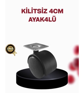 4 cm Döner Ayak Kilitsiz 4 Adet Mobilya ve Sehpa Ayağı