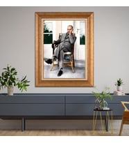 Altın Varaklı Çerçeveli Paspartulu Atatürk Tablo DC0861 (Gold)