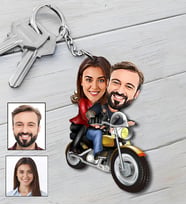 Kişiye Özel Motorcu Sevgili Tasarımlı Karikatür Anahtarlık 21