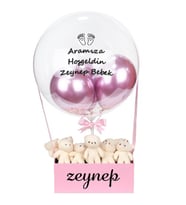 Pink Dream Yenidoğan Bebek Balon Kutusu Ayıcık