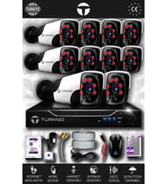 TURKNO 10 Kameralı Pania 10 Dış Kamera Set 320 GB HDD Full HD Gece Görüşlü Güvenlik Kamerası Sistemi
