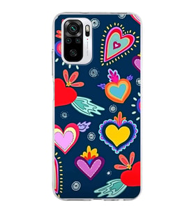 PrintiFy Xiaomi Redmi Note 10 ile Uyumlu 1mm Slim Fit Retro Colors 3 Baskılı Şeffaf  Kılıf