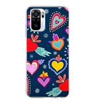 PrintiFy Xiaomi Redmi Note 10 ile Uyumlu 1mm Slim Fit Retro Colors 3 Baskılı Şeffaf  Kılıf