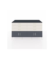 Kronos Konsol 2 Raflı 6 Çekmeceli 4 Kapaklı 176x59x99 Antrasit-Antrasit/Aytaşı