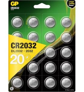 Lexroo CR2032 3v Lithium Knopfzellen, 20 Stück Li-Mn Knopfbatterien CR 2032