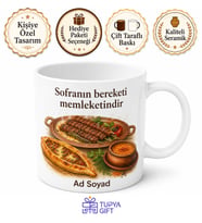 Memleket Yemekleri Temalı Baskılı Kupa Bardak Özel Tasarım Hediye