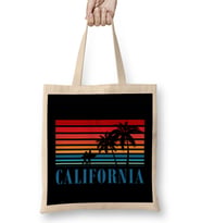 California Blue Surfers Sunset Stripes Bez Çanta Uzun Saplı