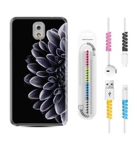 Samsung Note 3 4 5 8 9 20 Ultra 10 Lite Kılıf Kablo Koruma Spiral Silikon Çiçekler 1639