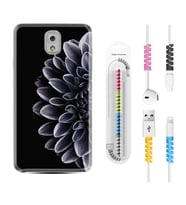 Samsung Note 3 4 5 8 9 20 Ultra 10 Lite Kılıf Kablo Koruma Spiral Silikon Çiçekler 1639