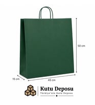 45x50x15 cm Kraft Yeşil Poşet (25 ADET)