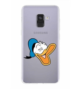 Samsung Galaxy A8 (2018)  Kapak Donald Duck Tasarımlı Şeffaf Silikon Kılıf