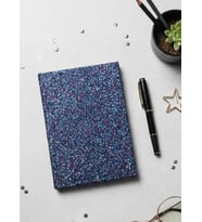 Adalinhome Parıltılı Çizgili Defter – Günlük ve Not Defteri / 14x20 cm/ 168 Yaprak (Lacivert)