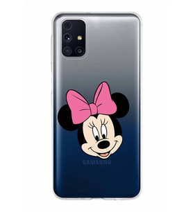 Samsung Galaxy M31s Kapak Minnie Mouse Tasarımlı Şeffaf Silikon Kılıf