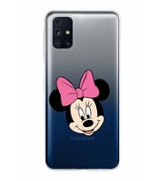 Samsung Galaxy M31s Kapak Minnie Mouse Tasarımlı Şeffaf Silikon Kılıf