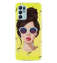 Oppo Reno 6 Kılıf Resimli Desenli Baskılı Silikon Lollipop Woman 1416