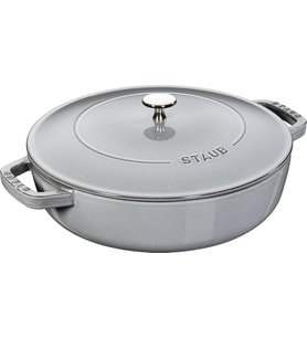 Staub Chistera Yağmur Efektli Kapaklı Döküm Tencere, Gri, 24 Cm