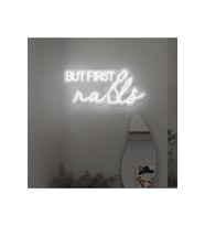But First Nails Yazılı ve Oje Şekilli Neon Tabela