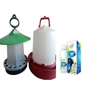 Tavuk Yemlik 4 Kg Ve Tavuk Suluk 8 Lt(Tavuk,Civciv Ve Hindi İçin Yemlik )+ Power Brood 100 ml