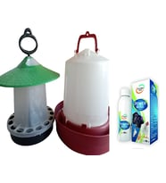 Tavuk Yemlik 4 Kg Ve Tavuk Suluk 8 Lt(Tavuk,Civciv Ve Hindi İçin Yemlik )+ Power Brood 100 ml