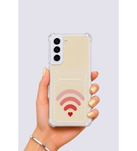 Samsung Galaxy S22 Kartlıklı Aşk Sinyali Desenli Kılıf